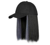 Generic Gorro de Peluca de Pelo Corto y Liso Peluca con Gorra de Béisbol Elegante de Seda Resistente Al Calor de Aspecto para Mujeres Circunferencia de la Gorra Ajustable para un Peinado Elegante