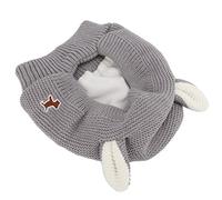 Generic Gorro de Punto Cálido para con Orejas de Conejo, Orejeras con Reducción de Ruido para Perros Grandes, Protege del Polvo y el Viento Frío, 9,4 Pulgadas (Grey)