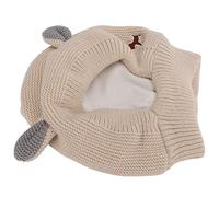 Generic Gorro Tejido con Orejas de Conejo para Mascotas, Orejeras Cálidas y Suaves con Reducción de Ruido para Perros Grandes, Ideal para Actividades Al Aire Libre (Beige)