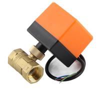 Generic Grifo con Esférico Esférico en Latón DC12V G3/4, Grifo con un Punto de Inflexión Motorizado de 2 Vías en Latón de 17 MM, para el de Control de Agua que Regula