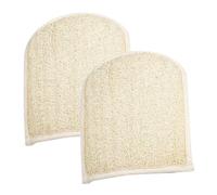 Generic Guantes Exfoliantes de Baño de Lufa 2 Piezas, Guante de Ducha para Adultos, Natural, Doble Cara, Depurador Corporal para Eliminar Piel Muerta y Exfoliación Profunda en Baño