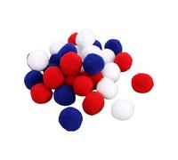 Generic Guirnalda de Bolas de Fieltro Decoraciones Coloridas de Pompones 30 Piezas para Cumpleaños Boda Aula Bolas de Fieltro de 2,5 Cm (Azul Oscuro Rojo Blanco)