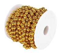 Generic Guirnalda de Cuentas de Plástico de 8 Mm - Cuerda Decorativa Duradera para Navidad, Bodas y Manualidades en el Hogar - Rollo de 10 Metros (Gold)