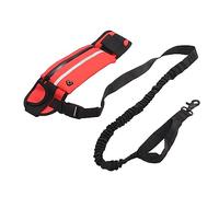 Generic Hands Dog Running Leash Belt Bag con Tiras Reflectantes y Bolsillo Desmontable Correa Elástica en la Cintura para Trotar, Caminar, Caminar Neopreno y Nailon para Mascotas Al Aire Libre (Rojo)