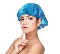 Generic Hermoso gorro de dormir con estampado de playa brillante, turbantes de pelo suave para mujeres y niñas
