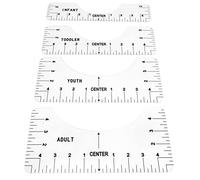 Generic Herramienta de Alineación de Guía de Regla de Camiseta Transparente Reutilizable para Adultos, Jóvenes, Niños Pequeños, Regla de Costura por Sublimación, 4 Uds.