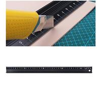 Generic Herramienta de Medición Regla de Corte Tipo L Aleación de Aluminio con Placa Protectora para Seguridad, Ideal para Taller de Medición de Longitud Gris 45 Cm (Tipo L 45cm)