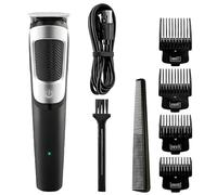 Generic Herramienta profesional de peluquería, cortadora de pelo para hombre, recortadora eléctrica inalámbrica, estilo vintage, hoja de acero inoxidable, con 4 peines guía, uso en salón de belleza