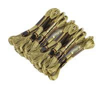 Generic Hilo de Punto de Cruz Brillante en Oro Claro, 24 Madejas de Algodón para Bordado, Suministros de Costura Duraderos para Proyectos de Arte Hechos a Mano