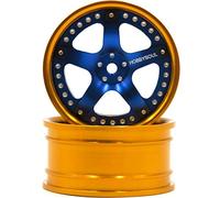 Generic hobbysoul 2 unidades RC 1/10 llantas de aluminio hexagonales de 12 mm de desplazamiento ajustable, color dorado y azul, ajuste 1:10 RC On Road Drift