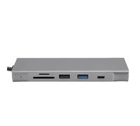 Generic Hub Tipo C Versátil 8 en 1 Hub USB C de Aleación de Aluminio Salida de Vídeo 4K para OS X, Studio Display, Pro Display XDR