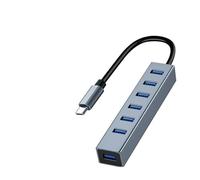 Generic Hub USB 3.0, extensor USB 3.0 de interfaz 5-7, ligero y portátil, de alta velocidad y estable, extensor USB para PC, tipo C/7
