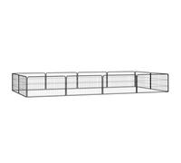Generic Iiaky - Corralito para perros de 12 paneles, color negro, 100 x 50 cm, acero recubierto de polvo, apto para perros, cachorros, gatos y conejos plegable, ideal para uso en interiores y