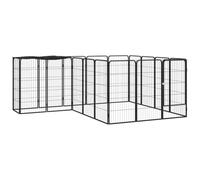Generic Iiaky - Corralito para perros de 18 paneles, color negro, 50 x 100 cm, acero con recubrimiento en polvo, apto para perros, cachorros, gatos y conejos plegable, ideal para uso en interiores y
