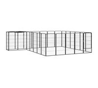 Generic Iiaky - Corralito para perros de 26 paneles, color negro, 50 x 100 cm, acero recubierto de polvo, apto para perros, cachorros, gatos y conejos plegable, ideal para uso en interiores y