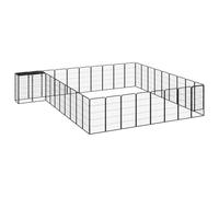 Generic Iiaky - Corralito para perros de 38 paneles, color negro, 50 x 100 cm, acero con recubrimiento en polvo, apto para perros, cachorros, gatos y conejos plegable, ideal para uso en interiores y