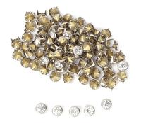Generic Incrustaciones de Cristal Duraderas Remaches Rápidos Tachuelas de Tapa 100 Piezas Tachuelas de Tela de Cuero para Bricolaje Hermosos de Cobre para Manualidades de Bricolaje de Diamantes de