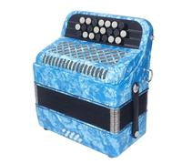 Generic Instrumento Musical Profesional de Acordeón bajo de 22 Teclas y 8 Botones Antideslizantes para Artistas, Portátil con Correas (BLUE)