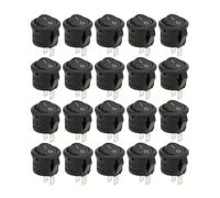 Generic Interruptor Basculante Elementos de Control Industriales Duraderos para Electrodomésticos 20 Piezas Pequeño Interruptor Redondo de 2 Pines y 2 Posiciones para un Reemplazo Conveniente