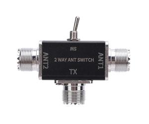 Generic Interruptor de Antena Coaxial de 2 Vías, Puerto Automático de Seguridad, Interruptor de 100W 1-30MHz para Radio de Corta, Soporte de Trípode Resistente para Estabilidad