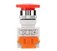 Generic Interruptor de Botón de Seta de Parada de Emergencia con Bloqueo Automático, LAY37-11ZS Aislado Duradero para Montaje de Seguridad de 22mm