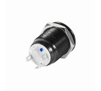Generic Interruptor de Botón Momentáneo LED para Coche Negro 12 Mm 2 A Resistente Al Agua para Entusiastas de la Automoción (BLUE)