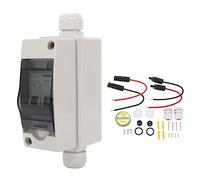 Generic Interruptor de Desconexión Fotovoltaica de Doble Potencia Transparente de 40 A, Caja de Disyuntores Pequeña para Panel Solar, Fotovoltaico Impermeable IP65 con Carcasa Duradera PA66