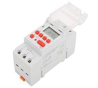 Generic Interruptor de Temporizador Semanal de 12V CC 30A, Función de Cuenta Regresiva LCD Programable para Uso Doméstico, Cuerpo de Plástico, Color Negro
