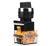 Generic Interruptor Giratorio Momentáneo Selector de Reinicio Automático de 2 Posiciones de para Circuitos Eléctricos Plástico Negro 1NO+1NC para Contactores