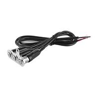 Generic Interruptor LED de Acero Inoxidable para Manillar de Motocicleta, 12V, Ajuste Largo para Cable, Botón de Control de Luz Azul para Conducción en Días Lluviosos (3 * interruptor)