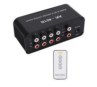 Generic Interruptor Selector de Audio 4 en 1 con Control Remoto para Sistemas de Sonido Envolvente, Funcionalidad Fácil de Usar, Elegante Acabado en ABS