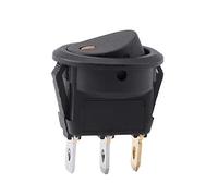 Generic Interruptor SPST de Encendido/apagado Redondo Eléctrico Automotriz, 12V, LED Iluminado para Accesorios de Coche, Furgoneta, Barco, Duradero y Compacto