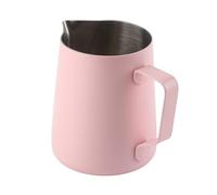 Generic Jarra para Espumar café de Acero Inoxidable, Jarra para Espumar Leche Profesional para Latte Art, 600ml, Perfecta para Cafeterías y Restaurantes Caseros (PINK)