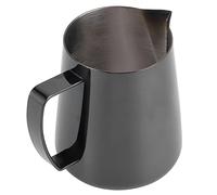 Generic Jarra para Espumar Leche, Taza de café Duradera de Acero Inoxidable para Cafetería Latte Art, Hogar, Negro Brillante, 400ml