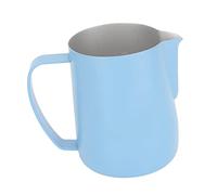 Generic Jarras de de café de Acero Inoxidable, Molde de una Pieza de 450 Ml, Diseño Inclinado, Jarra de Acero Inoxidable Profesional de 304, Taza de Arte con Leche para el Hogar (azul claro)