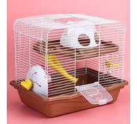 Generic Jaula de Hámster, Jaulas de Hámster de Animales Pequeños Gerbil Doble Capa 35x26.5x32 Cm con Rueda de Tranquila para Mascotas Interiores para Domar a Las Mascotas