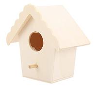 Generic Jaula de Pájaros de Tablero Compuesto Hecha a Mano de Madera Creativa para Niños, Decoración del Hogar para Jardín Al Aire Libre (Alero de Encaje No. 4)