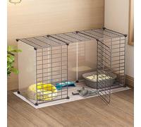 Generic Jaula desmontable para gatos de interior, corralito para animales pequeños, gatitos y cachorros, perrera y recinto de metal para gatos (111 x 39 x 47 cm)