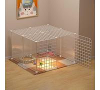 Generic Jaula grande para gatos de interior, parque de juegos de metal desmontable para gatos y perros pequeños, recinto fácil de limpiar para gatos y hurones (75 x 75 x 47 cm)