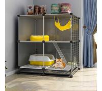 Generic Jaula grande para gatos de interior, parque de juegos desmontable para mascotas pequeñas, recinto de ejercicio ideal para gatos y cachorros (72 x 47 x 82 cm)