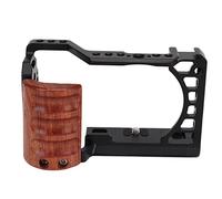 Generic Jaula para Cámara de Aleación de Aluminio con Marco Protector con de Madera para A6400 A6300 A6100 A6000, Diseño Hueco Liviano para Facilitar su Transporte, Apto para Videógrafos y Cineastas