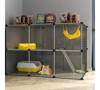 Generic Jaula para gatos de interior, espacioso corralito para gatitos, cachorros y animales pequeños, diseño de jaula y recintos de chinchilla (un color, 107 x 47 x 72 cm)
