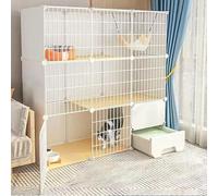 Generic Jaula para gatos - Recinto interior para gatos con caja de arena, corralito de metal desmontable para 1-2 gatos, ideal para animales pequeños