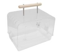 Generic Jaula Transportadora para Hámster, Jaula de Viaje Portátil de Acrílico para Animales Pequeños con Botella de Agua, Cuenco para Comida, Correa Ajustable para Hámster, Erizo