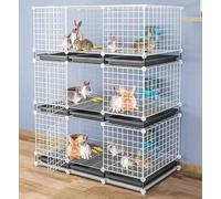 Generic Jaulas para gatos de interior grande para mascotas, desmontable, con diseño de bandeja independiente, jaula de conejos de 3 capas, jaula de animales pequeños/corralito de animales, jaula para