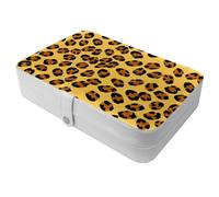 Generic Joyero de viaje con estampado de leopardo artístico, tu cofre del tesoro portátil para anillos, aretes, collares. Gran regalo para mujeres que aman viajar, estuche organizador grande, 1