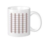 Generic Juego de 1 taza de impresión a cuadros con líneas de tartán de diseños modernos, geometría artística, color rojo y blanco, cerámica para remojar té, peso ligero, despensa, dormitorio, oficina