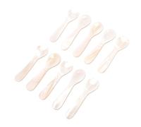 Generic Juego de 10 Cucharas Pequeñas Hechas a Mano para Servir, Color Blanco Crema, para Helado, café, Huevos, Aperitivo, 3,15 Pulgadas