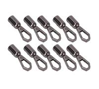 Generic Juego de 10 Mosquetones con Extremo de Cuerda de Aleación de Zinc con Tornillos para Colgar Proyectos de Decoración y Manualidades (Gray)