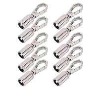 Generic Juego de 10 Mosquetones con Extremo de Cuerda de Aleación de Zinc con Tornillos para Colgar Proyectos de Decoración y Manualidades (Silver)